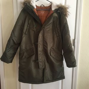 NWOT American Eagle satin parka winter coat.